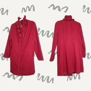 Elle brand Cranberry hue Long Jacket Rose detail